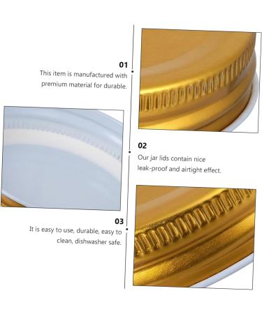 CIYODO 16pcs Mason Jar Lids Bean Screen Lids Reusable Lids Bulk Leak Proof Canning Lids Mason Jar Accessories Replacement Lids Canning Jar Lids Tops Tinplate Wide Mouth Cup Lid 7X7CM Golden - Buy Online on GoSupps.com