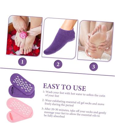POPETPOP 2 Pairs Gel Socks Gel Lined Socks Moisturizing Heel Sleeves Moisture Heel Socks Dry Feet Socks Spa Socks Heel Softening Socks Silicone Socks Miss Foot Vegetable Gel Commodity 22x10x1cm - Buy Online on GoSupps.com