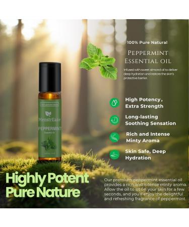 Peppermint Essential Oil Roll On Migraine & Headache Support High Potency Mentha Piperita 100% Pure Natural Refreshing and Calming Nausea Support 10ml - Buy Online on GoSupps.com