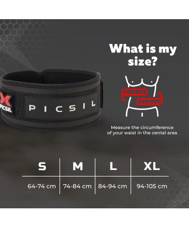 Picsil Lumbar Belt for Weight Lifting | Ideal for Squats Cross Lifting & Lunges | Customizable with Patches | Available in 3 Colors & 5 Sizes | XL Black - Buy Online on GoSupps.com