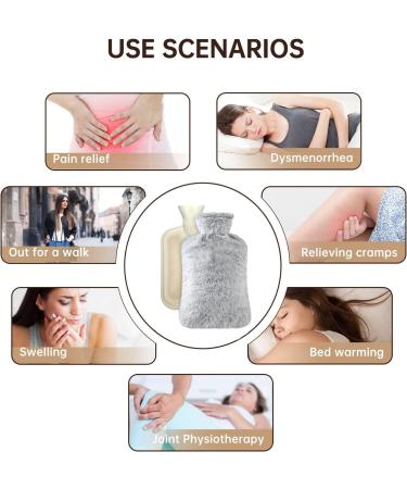 Leakage-Proof 2L Heat Bottle with Kangaroo Pocket | Long-Term Warmth & Pain Relief for Children & Adults - Gray - Buy Online on GoSupps.com