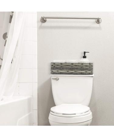 Rustic Farmhouse Toilet Paper Storage Basket with 3 Section Holder - Grey Bathroom Organizer - Buy Online on GoSupps.com