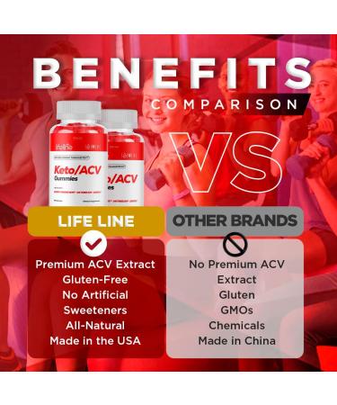 Lifeline Keto ACV Pro Gummies - Advanced Keto + Apple Cider Vinegar for Weight Management (60 Gummies) - Buy Online on GoSupps.com