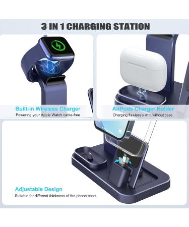 3-in-1 Charging Station for Apple Products with Removable Stand - Blue - Buy Online on GoSupps.com