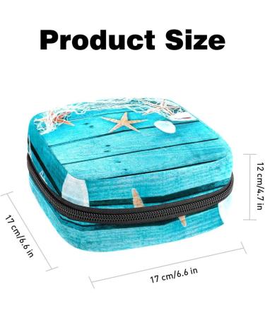 Menstruation Pad Bag with Zipper - Stylish Women's Napkin & Tampon Organizer - Summer Mussels & Starfish Design - Buy Online on GoSupps.com