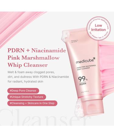 medicube PDRN Marshmallow Whip Cleanser | Face Wash Cleansing Foam for Pore Care & Uneven Skin Tone | Gentle Daily Deep Cleansing | Hydrating and Nourishing Facial Cleanser | Korean Skincare PDRN+Niacinamide - Buy Online on GoSupps.com