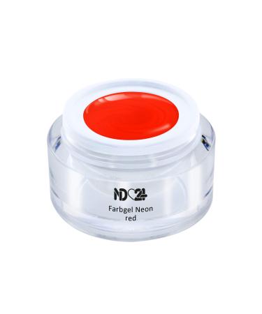 ND24 NAILDESIGN-Color gel for gelails in studio quality-UV and LED suitable-Premium UV gel with high pigmentation & excellent coverage-made in Germany & vegan (5ml | neon red)