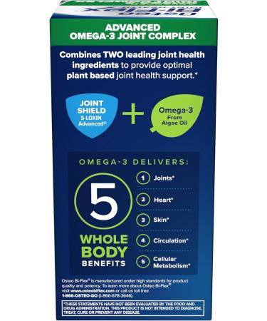 Osteo Bi-Flex Advanced Omega-3 Joint Complex, Plant-Based Algae Oil, Joint Support Supplement, 80 Count Softgels - Buy Online on GoSupps.com