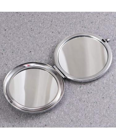 LALAFINA Women's Bling Compact Mirror - Double-Sided Rhinestone Makeup Mirror for Travel and Daily Use | White Round Folding Cosmetic Mirror - Buy Online on GoSupps.com