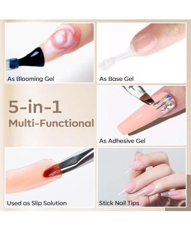 Modelones 4 in 1 Gel Polish Nail Set: Glue, Base Coat, Acrylic Nails, Rhinestone Gel Art - Buy Online on GoSupps.com