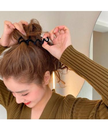 Grutyopkn Velvet Spiral Hair Ties 4 Pack - Elastic No Crease Ponytail Bands for Women - Multi-colored - Buy Online on GoSupps.com