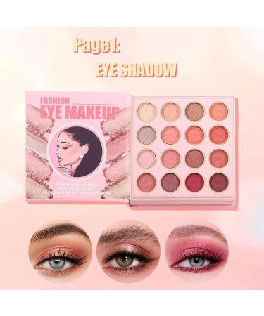 Eyeshadow Palette Eye Shadow Kit | Matte Shimmer Long Lasting Powder Makeup Book With Lip Color Professional Eye Shadow Kit For Women Girls Birthday Valentines Wedding Dating Travel Party Stage - Buy Online on GoSupps.com