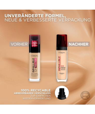 L'Or al Paris Infaillible 32H Fresh Wear Liquid Foundation SPF 25 - Waterproof & Long-Lasting No. 220 Sand 30 ml | International Shipping Available - Buy Online on GoSupps.com