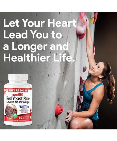 Nutridom Red Yeast Rice with Policosanol & Free Plant Sterols Supports Cholesterol Health Non-GMO Vegan Gluten free Dairy free and Soy free (60 Veggie Capsules) - Buy Online on GoSupps.com