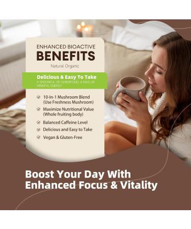 Mushroom Coffee - Lions Mane Mushroom Powder Instant Coffee with Lion's Mane Reishi Chaga Cordyceps and Turkey Tail - Alternative for Energy Mental Clarity & Focus Brain Booster 6.35oz - Buy Online on GoSupps.com