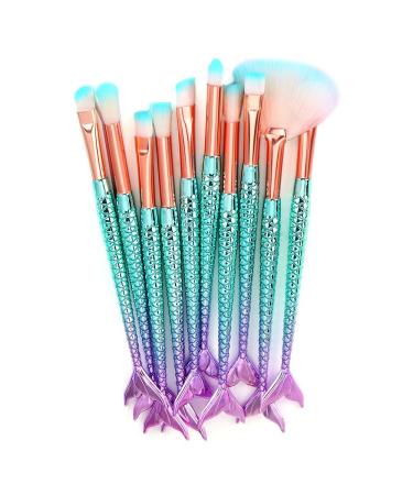Gifts for women 11 pieces of brush set make-ups set Set Mermaid Professional Premium Face Eyes Brush Sets's eyeshadow brush Cosmetic brush Free 126-11 pieces
