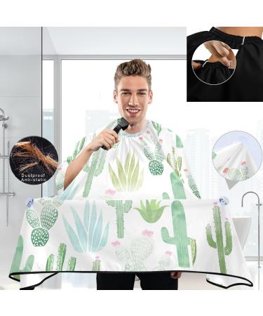 visesunny Barber Cape Green Cactus Polyester Hair Cutting Salon Cape Apron Anti-Static Haircut Water-Resistant Shaving Cloth Beard Shaving Bib Hairdressing Cape Multi Large - Buy Online on GoSupps.com