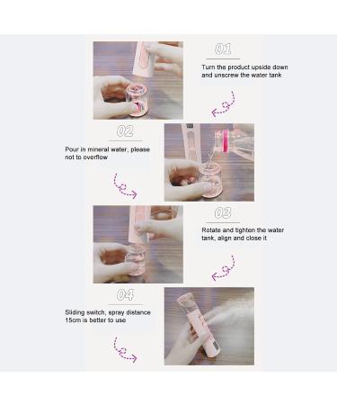 Facial Mist Sprayer 30ml Capacity High Efficiency Handheld Face Humidifier for Home and Outdoor Use (Pink) - Buy Online on GoSupps.com