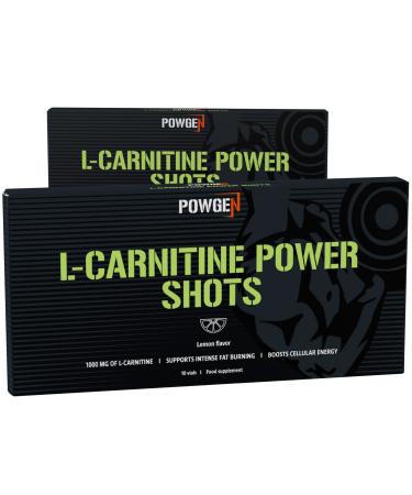 Powgen L-Carnitine Power Shots-Powerful drinking campaigns with 1000 mg carnipure L-carnitine and 300 mg green tea extract-20-day supply with a free e-book