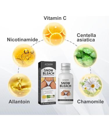 BROEYOUE Snow Bleach Cream for Private Area 30 ml Skin Lightening and Black Removing Cream dark skin dark remover skin whitener for face body 3 pieces - Buy Online on GoSupps.com