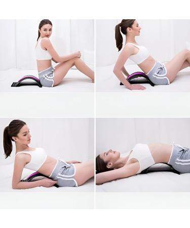 Retoo Back Extensor Massage Device - Lower & Upper Lumbar Spine Pain Relief Stretcher Trainer - Purple - Buy Online on GoSupps.com
