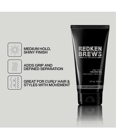 Redken Brews Men's Holding Gel 5 Fl Oz - Medium Hold, Medium Shine, Flake-Free - Buy Online on GoSupps.com