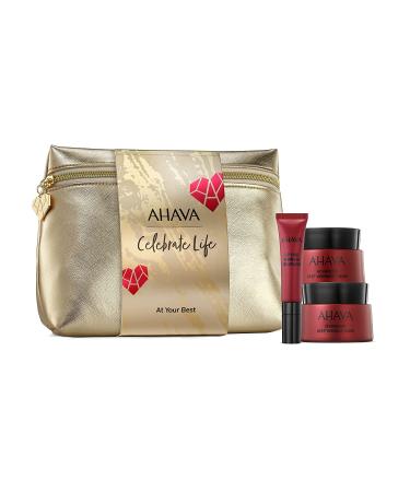 AHAVA At Your Best Skincare Trio Set - Includes Advanced Deep Wrinkle Cream Overnight Deep Wrinkle Mask & Lip Line Wrinkle Treatment enriched with Exclusive Dead Sea Osmoter
