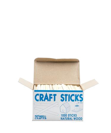 hand2mind Natural Wood Craft Sticks Bulk Set Popsicle Sticks for Crafts  Waxing Sticks Classroom Art Supplies Art Sticks Sticks for Crafting Kids  Art Supplies 4-1/2 x 3/8 in. (Pack of 1 000) Zipped Bag