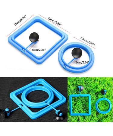 Fish Feeding Ring - Blue Floating Food Feeder with Suction Cup for Aquarium - Ideal for Guppy, Betta, Goldfish - Square and Round Shape Fish Tank Towels - Buy Online on GoSupps.com