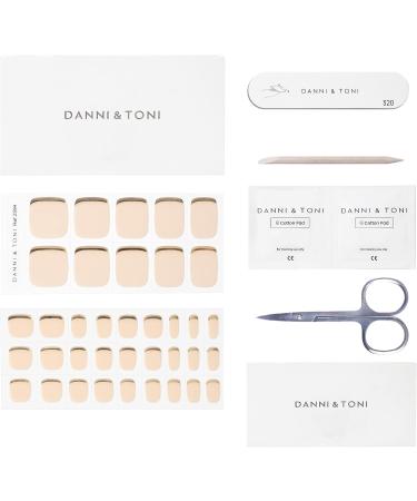 Shop Danni & Toni Half Hardened Gel Nail Films - Cream Cheese Nude Gold Foil French Nail Stickers | 37 Glossy Pedi Wraps & Toenail Foils - Buy Online on GoSupps.com
