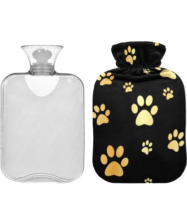 Hot Water Bottle with Dog Gold Paw Cover | 2L Pain Relief & Hand Warmer for Sore Muscles & Arthritis - Buy Online on GoSupps.com