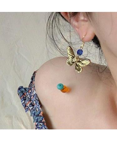 Feylie Elegant Yellow Butterfly Pendant Earrings | Stylish Acrylic Dangle Earrings for Women & Girls - Buy Online on GoSupps.com