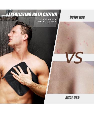 Tudomro Double Sided Exfoliating Wash Cloths - 10 Pack, 10x10 Inch, for Body Shower - Men and Women - Black - Buy Online on GoSupps.com