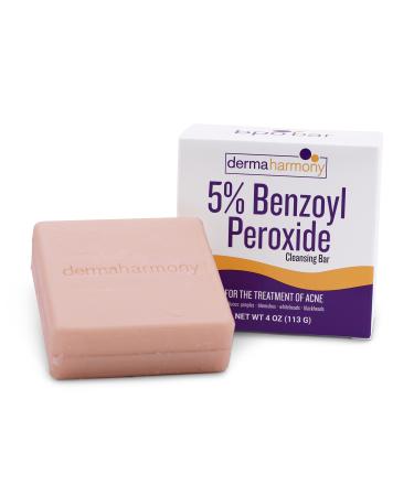 Dermaharmony 5% Benzoyl Peroxide Cleansing Bar for acne (4 oz)