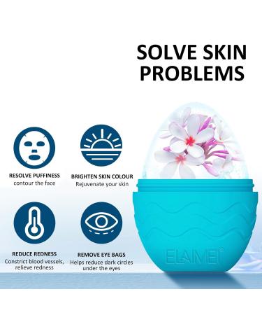 Buy Silicone Egg Shape Ice Roller - Reusable Face Care Massager for Puffy Eyes & Tightening Skin | Soothing Facial Treatment Tool (Blue - Buy Online on GoSupps.com