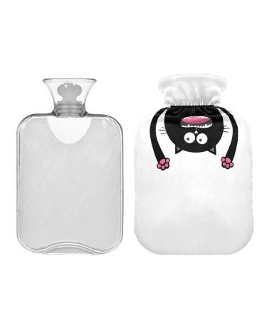 Hot Water Bottle 2L with Cover Cartoon Cat Hot Water Bag for Pain Relief Hand Feet Warmer Winter
