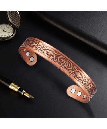 ENERCOPPEX Solid Copper Magnetic Bracelet - 99.9% Purity 8 Powerful Magnets Adjustable for Men & Women - Buy Online on GoSupps.com