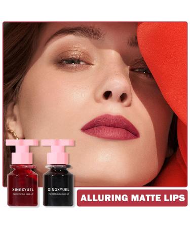 2PCS Lip Tint Set - Long Lasting Velvet Lip Gloss & Waterproof Lip Stain for Lips & Cheeks | Non-Sticky Makeup | International Shipping - Buy Online on GoSupps.com