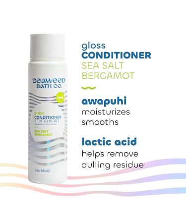 Seaweed Bath Co. Gloss Conditioner | Sea Salt Bergamot Scent | 12 oz | Sustainably Harvested Seaweed | Awapuhi & Lactic Acid | Ideal for All Hair Types - Buy Online on GoSupps.com