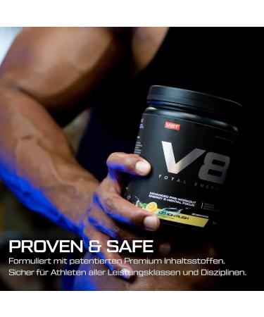 V8 Total Energy Pre Workout Booster - Vegan Sugar-Free Training Enhancer with Carnosyn & Betapower - 20 Portions - Cherry Limeade - Made in Germany - Buy Online on GoSupps.com
