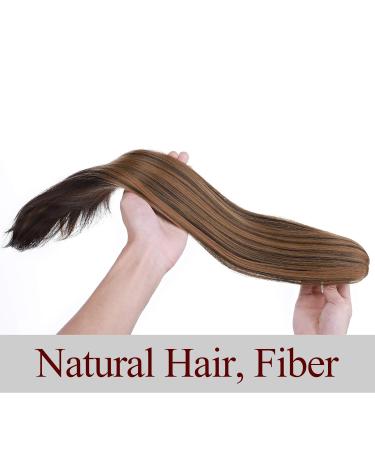 Buy Ponytail Extension Clip-in Braid - Heat-Resistant Micro-Wavy Hair - 22 (55cm) Dark Brown & Sandy Blonde - Buy Online on GoSupps.com