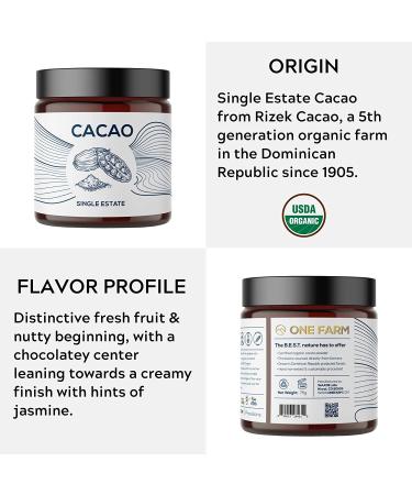 Organic Cacao Powder - Single Estate, Non-GMO, Fair-Trade, Vegan, Gluten-Free Rizek Cacao for Cooking & Baking | 100% Raw, Resealable Jar - One Farm by WAAYB - Buy Online on GoSupps.com