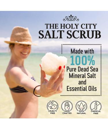 Revitalizing Dead Sea Salt Scrub Gift Box Set | Chemical-Free Lemongrass Exfoliator with Wooden Bowl - 16 fl oz - Buy Online on GoSupps.com