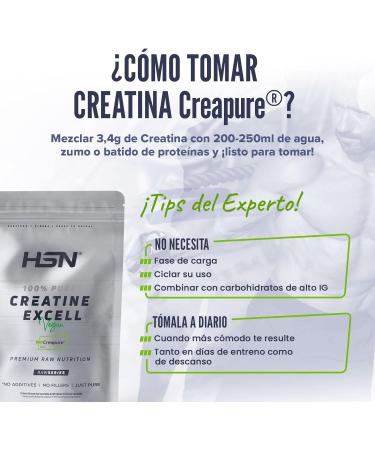 Creatine Excell 100% Creapure by HSN | Micronized Creatine Monohydrate Supplement for Increased Strength and Muscle Mass Increases Muscle Performance 500g - Buy Online on GoSupps.com