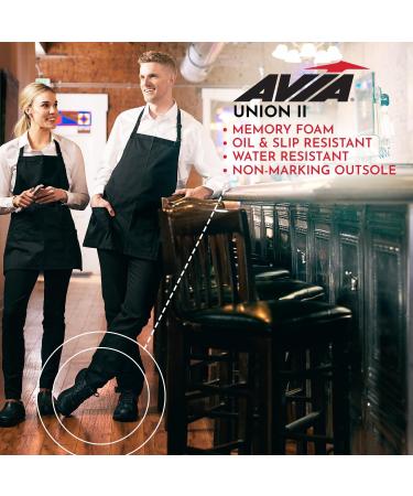 Avia Avi-Union II Non Slip Shoes for Men - Slip Resistant Comfort Work Shoes | Available in Black or White | Medium Wide or Extra Wide Sizes 13 - Buy Online on GoSupps.com