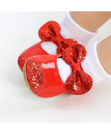 RVROVIC Baby Girl Moccasins - Infant Princess Sparkly Soft Sole Shoes - Size 12-18 Months (Red) - Buy Online on GoSupps.com
