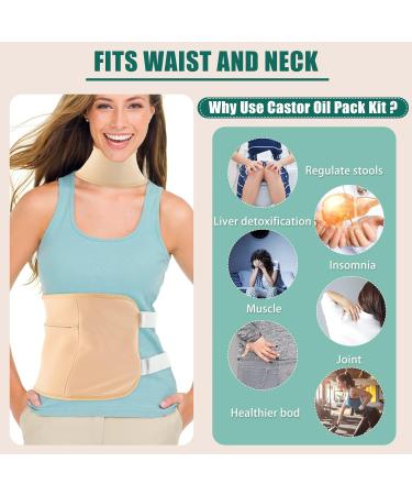 Reusable Castor Oil Pack Wrap Kit - Adjustable Comfort Strap for Muscle & Liver Relief | Bio Castor Oil Compress Anti-Oil Leak - Buy Online on GoSupps.com