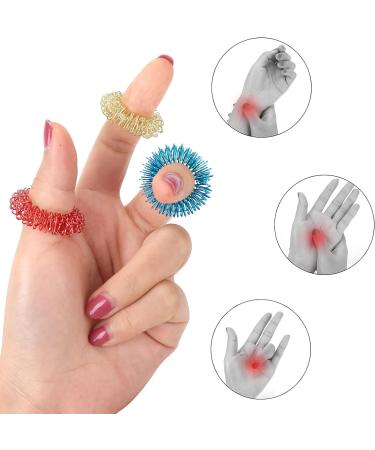 Massage Rings Set - 6 Colorful Spiky Sensory Finger Rings for Stress Relief Acupressure & Fidgeting - Noiseless Stress Reducer for Adults & Teens - Buy Online on GoSupps.com