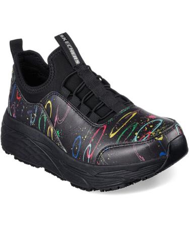 Skechers Work Max Cushioning Elite SR108060 Women's Work Sneaker Oxford - Size 8.5, Black Multi - Buy Online on GoSupps.com