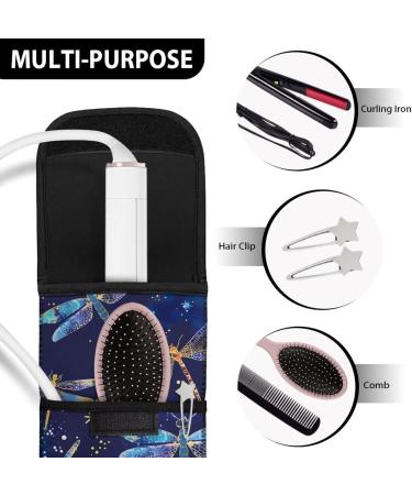 Large Capacity Dragonfly Print Curling Iron Organizer Bag - Heat Resistant Multi Pocket Storage for Curling Irons & Straighteners - Buy Online on GoSupps.com